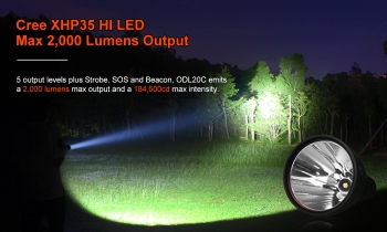 Lumintop ODL20C [2000Lm] Мощный дальнобойный поисковый фонарь с зарядным устройством