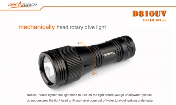 OrcaTorch D810UV Подводный аккумуляторный ультрафиолетовый фонарь для дайвинга