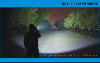 Imalent DDT40 Мощный фонарь прожектор руководителя группы, с шестью
светодиодами разной фокусировки, зарядным устройством и дисплеем