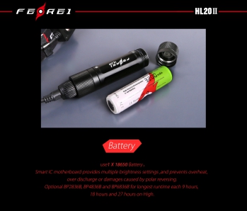 Ferei HL20-II v7 Мощный аккумуляторный налобный фонарь с дальнобойным лучом